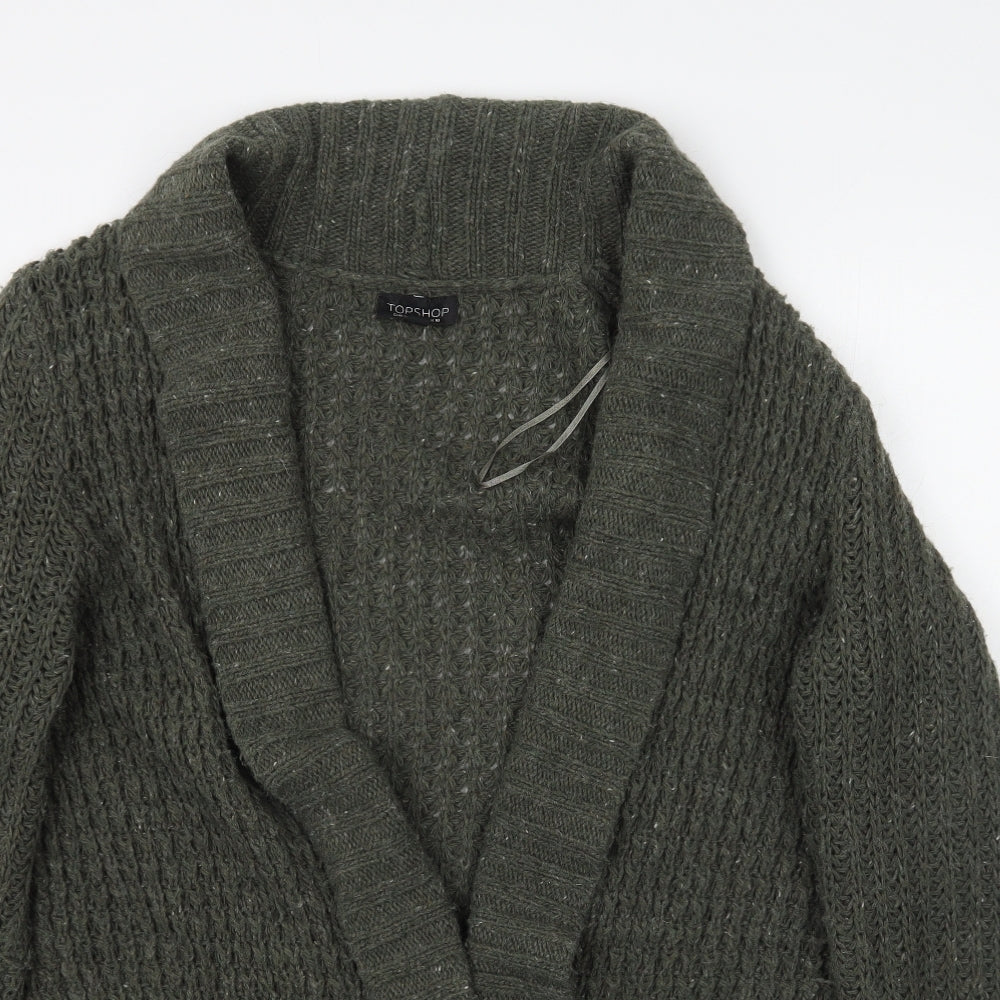 Topshop Womens Green  Knit Cardigan Jumper Size 10