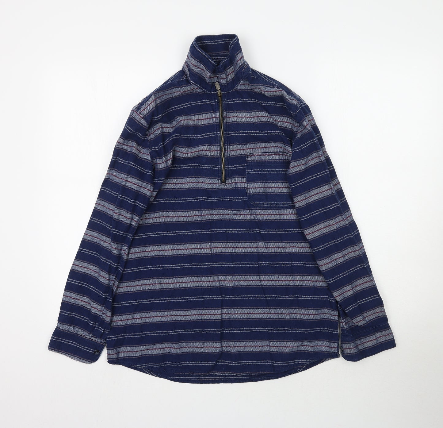 Topshop Womens Blue Striped  Pullover Sweatshirt Size 8