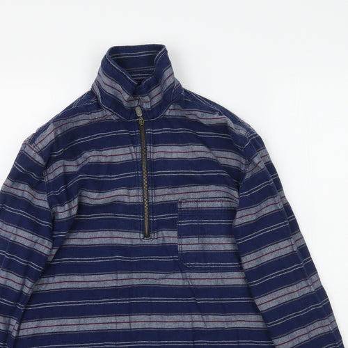 Topshop Womens Blue Striped  Pullover Sweatshirt Size 8