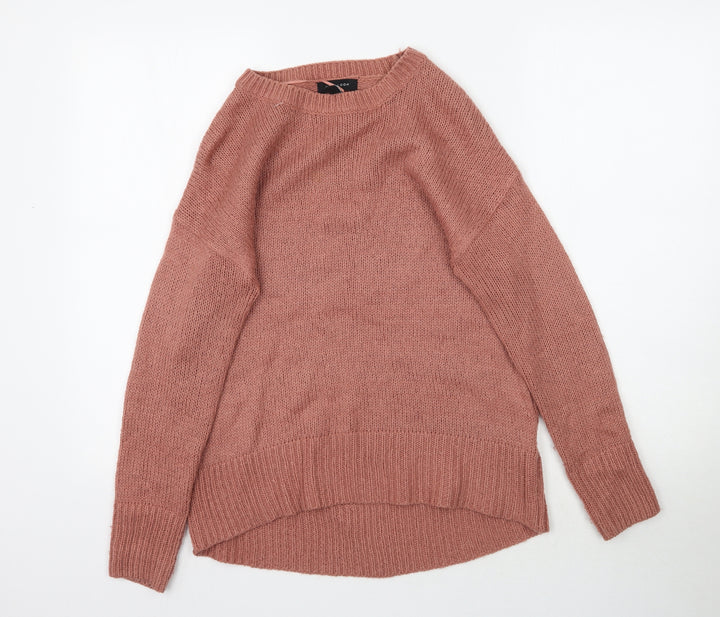 New Look Womens Pink Knit Pullover Jumper Size S