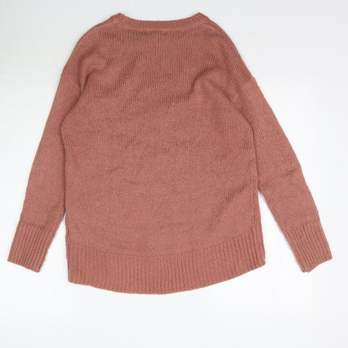 New Look Womens Pink  Knit Pullover Jumper Size S