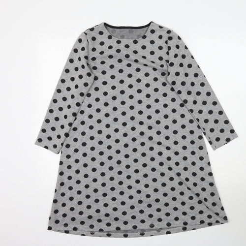 Preworn Womens Grey Polka Dot  A-Line  Size M