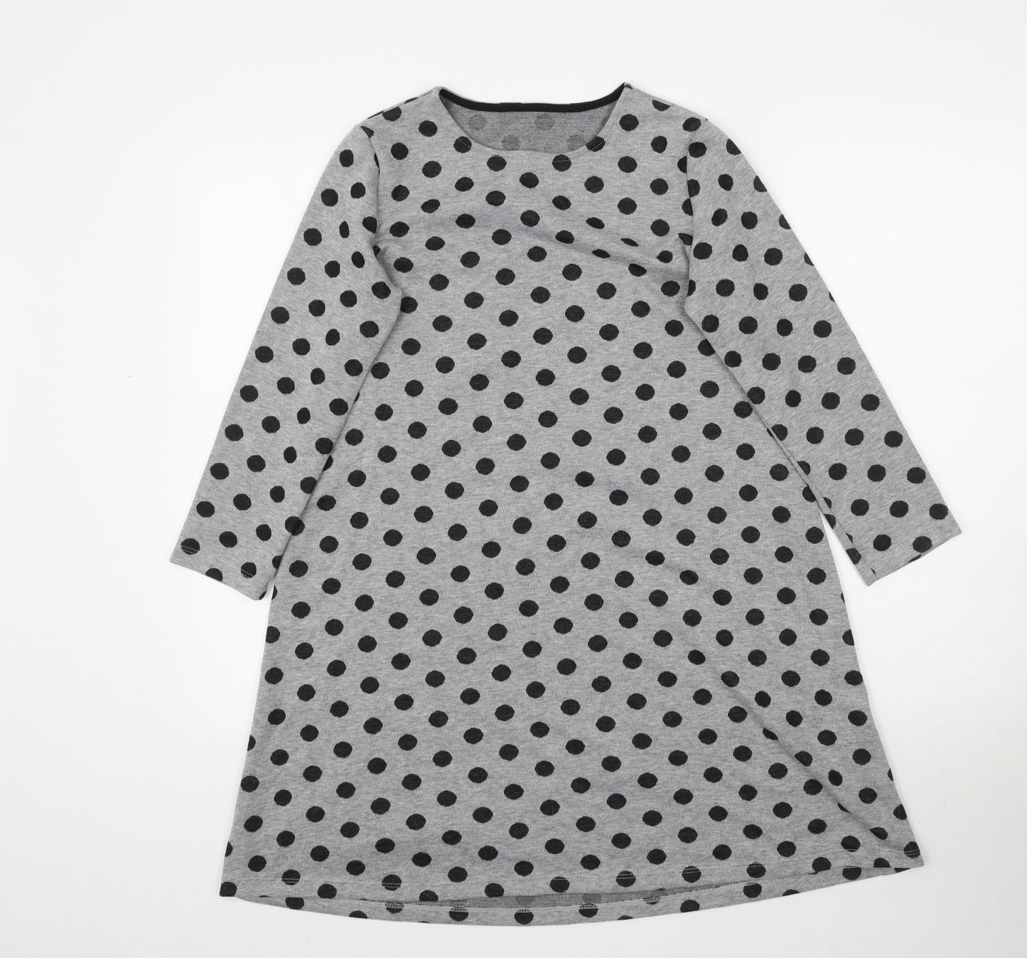 Preworn Womens Grey Polka Dot  A-Line  Size M