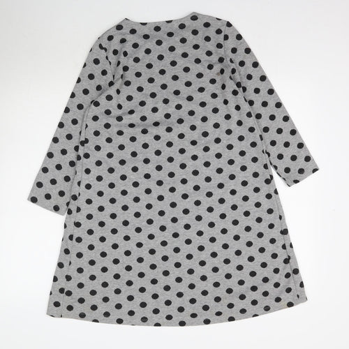 Preworn Womens Grey Polka Dot  A-Line  Size M