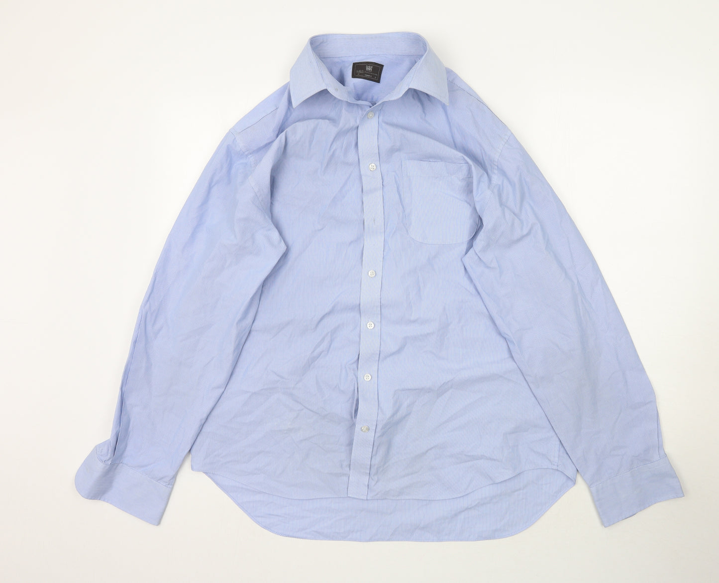 Marks and Spencer Mens Blue    Dress Shirt Size 17