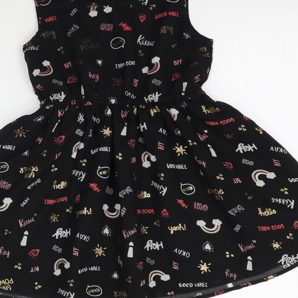 George Girls Black   Fit & Flare  Size 5-6 Years