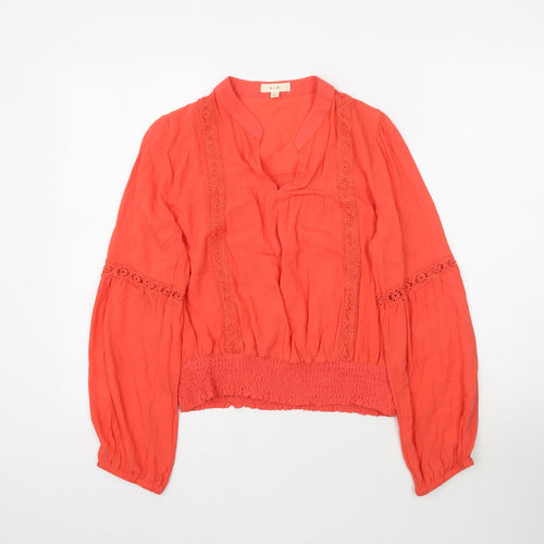 EM Womens Orange   Basic Blouse Size M  - Coral