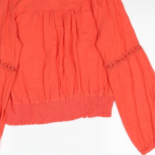 EM Womens Orange   Basic Blouse Size M  - Coral
