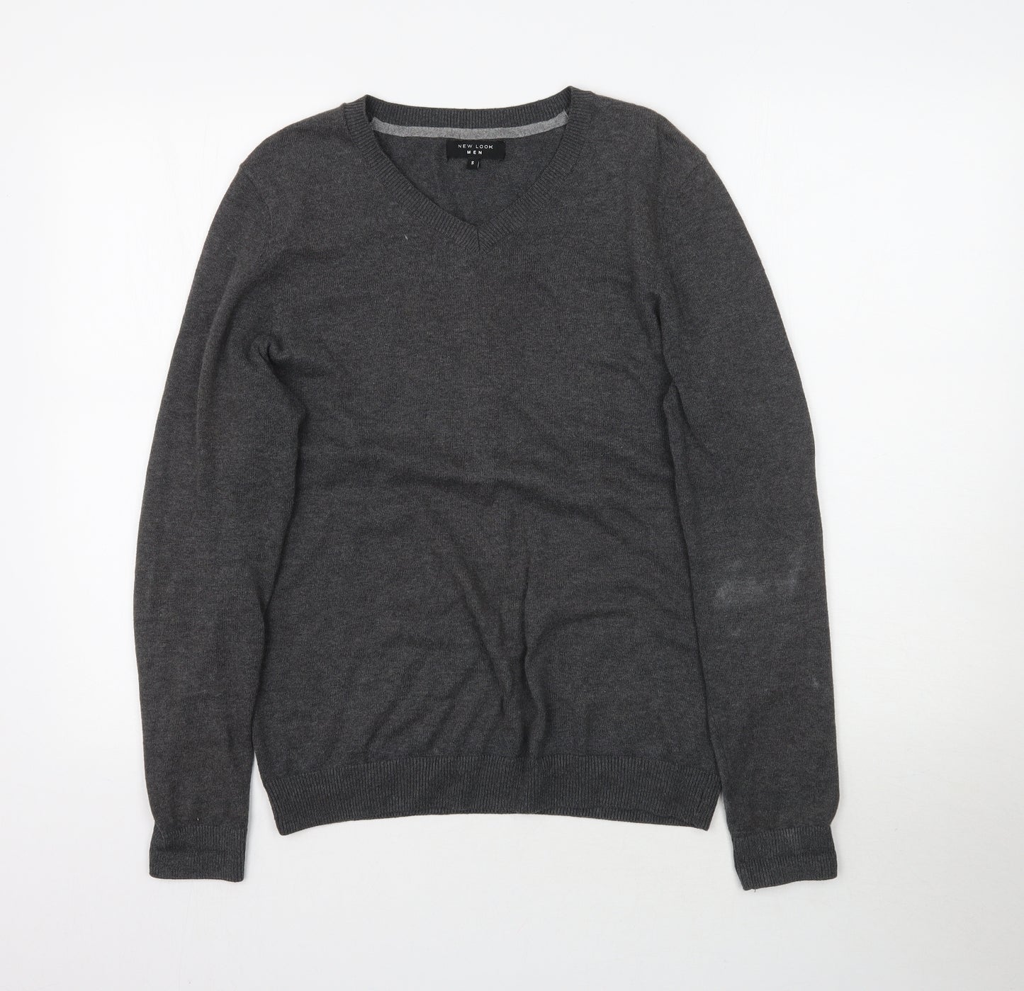 New Look Mens Grey  Knit Pullover Jumper Size S