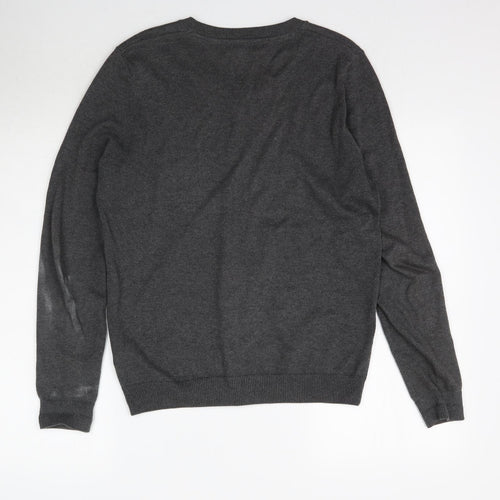New Look Mens Grey  Knit Pullover Jumper Size S