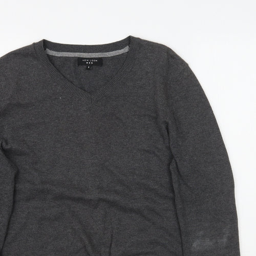 New Look Mens Grey  Knit Pullover Jumper Size S