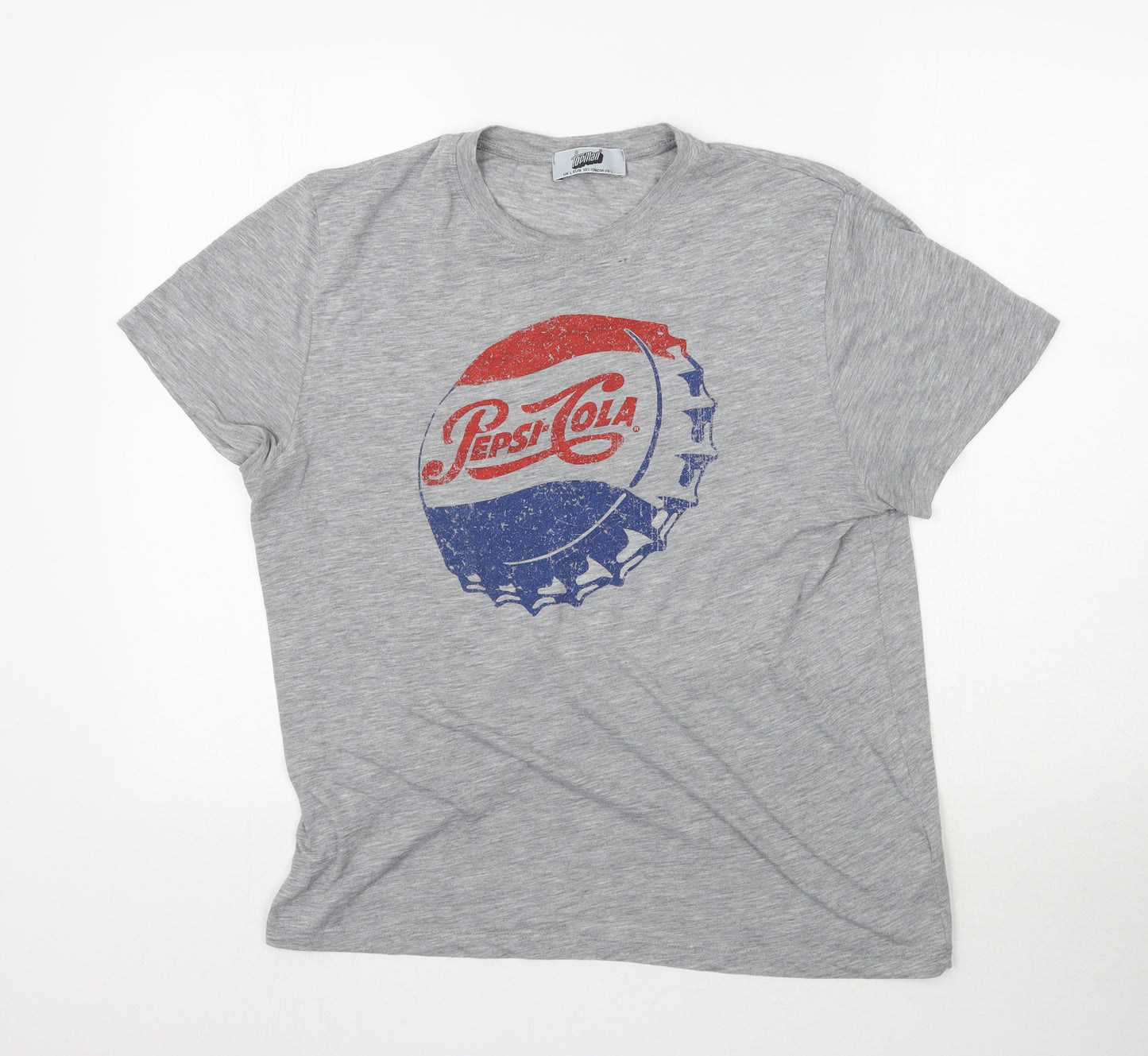 Topman Mens Grey    T-Shirt Size L  - Pepsi Cola
