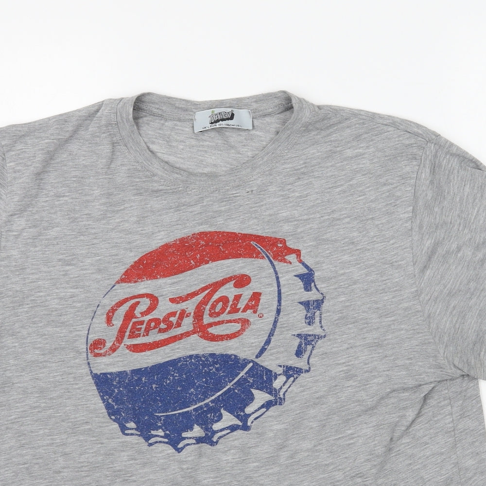 Topman Mens Grey    T-Shirt Size L  - Pepsi Cola