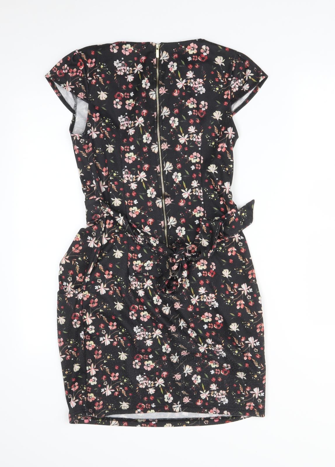 BLUE VANILLA Womens Multicoloured Floral  Bodycon  Size 10
