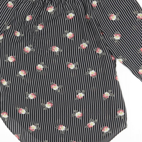 CAMEO ROSE Womens Multicoloured Striped  Basic T-Shirt Size 10