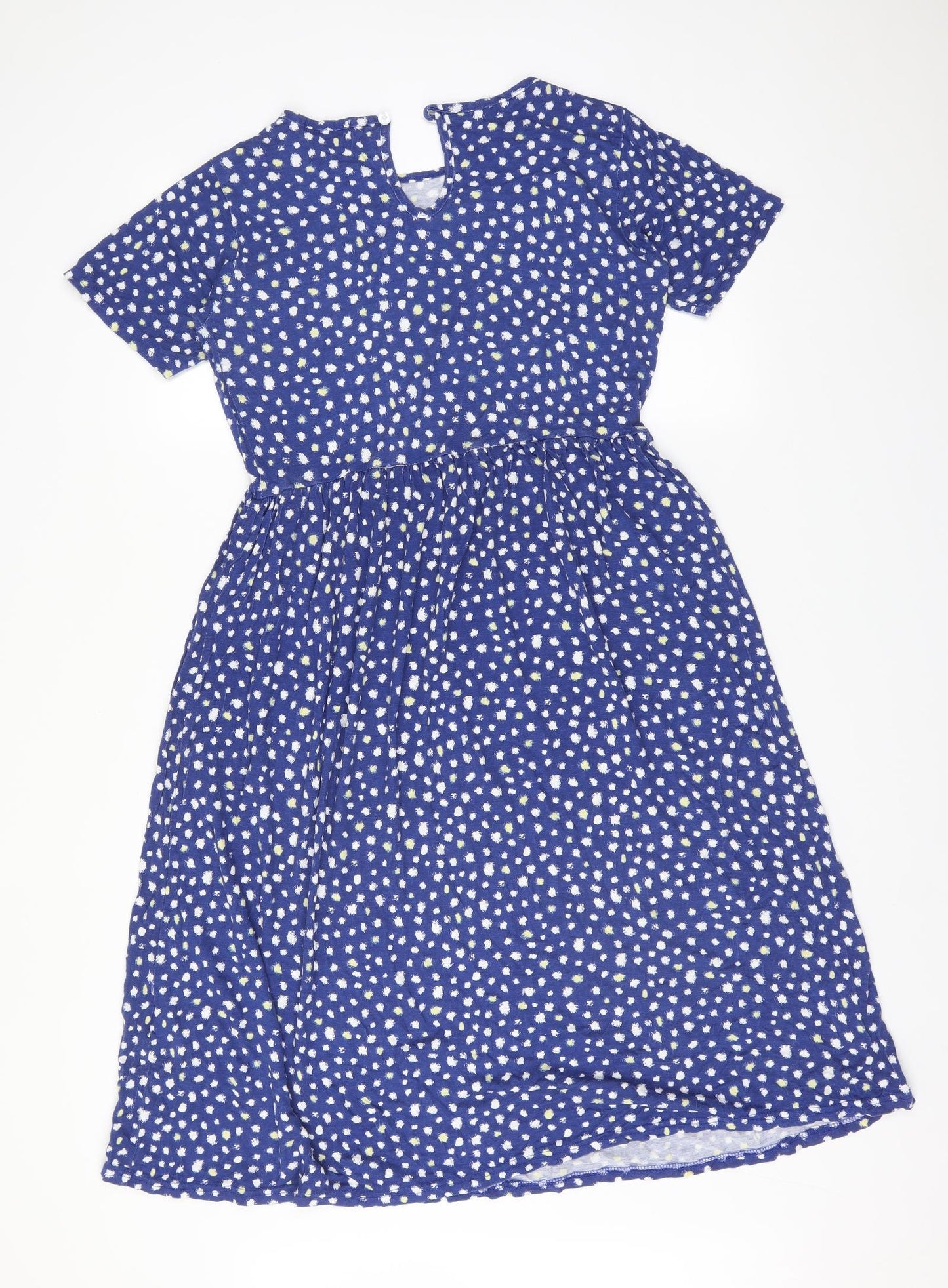 WEDNESDAY'S GIRL Womens Blue Geometric  A-Line  Size S