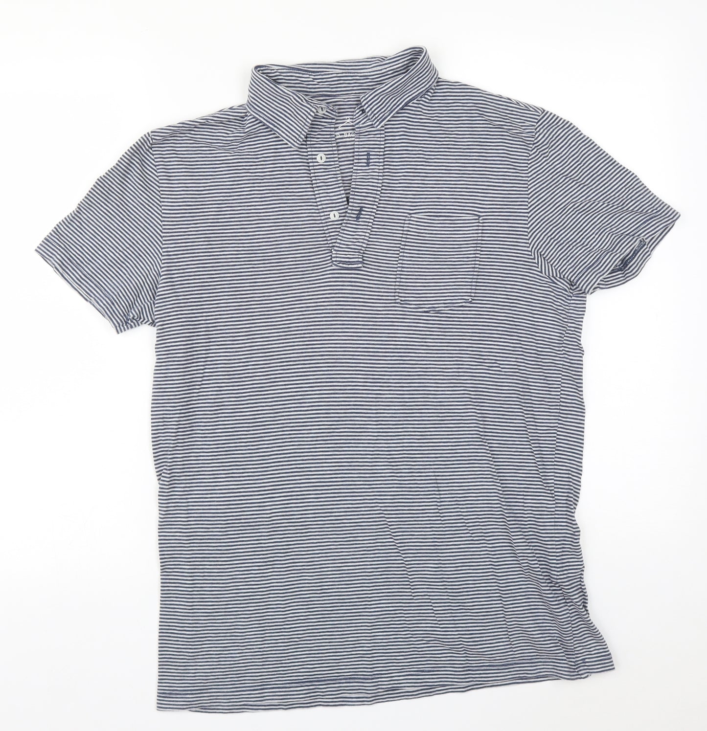 BD BAGGIES Mens Multicoloured Striped   Polo Size M