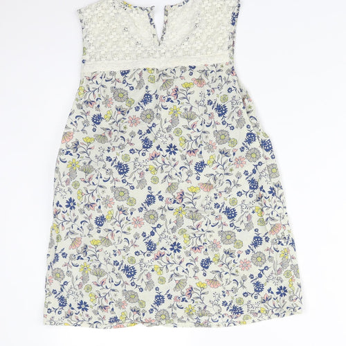 M&S Womens Multicoloured Floral  Basic T-Shirt Size 10