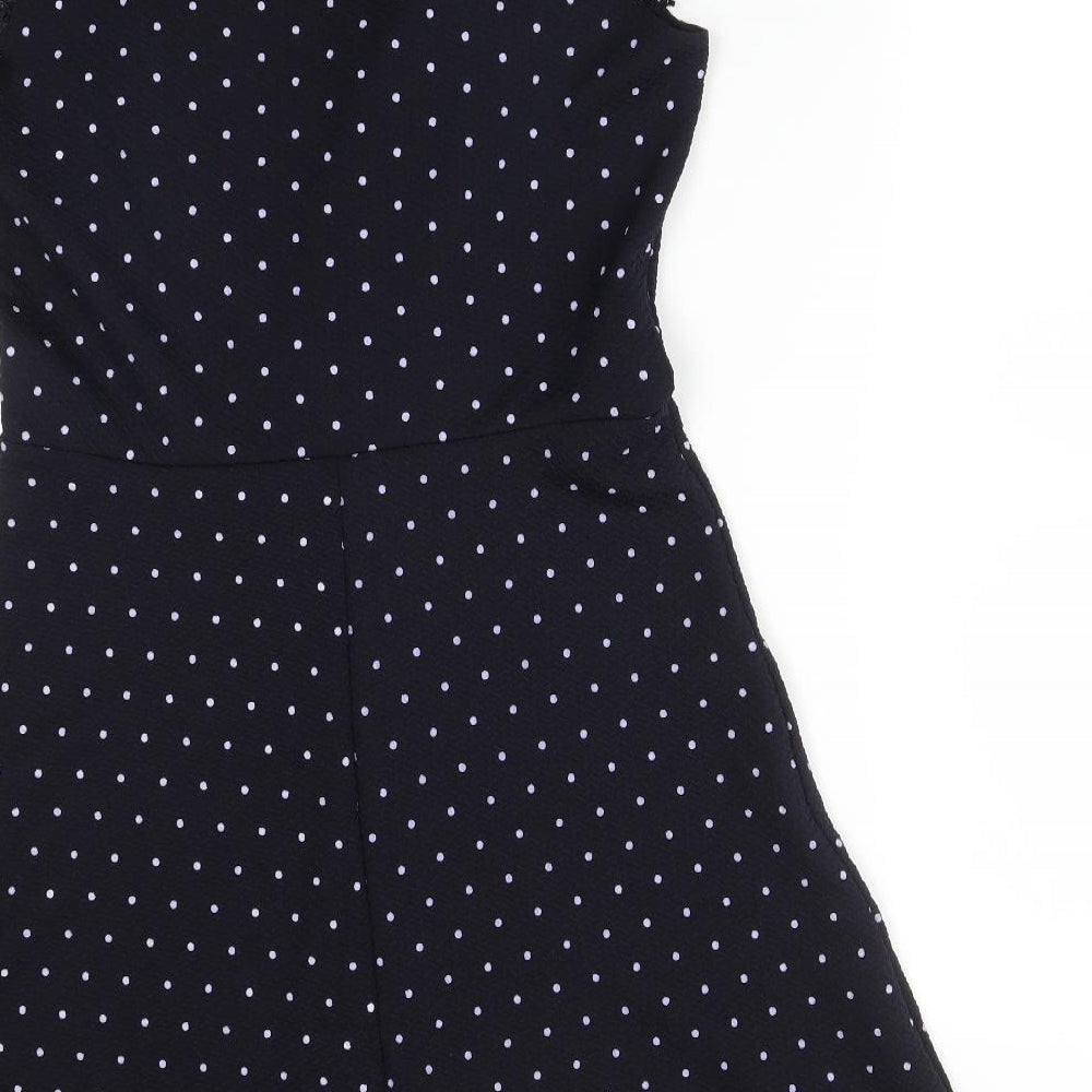 Red Herring Womens Blue Polka Dot  Fit & Flare  Size 12