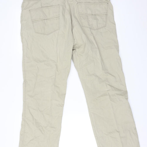 BOSTON CREW Mens Beige   Chino Trousers Size 38 L29 in