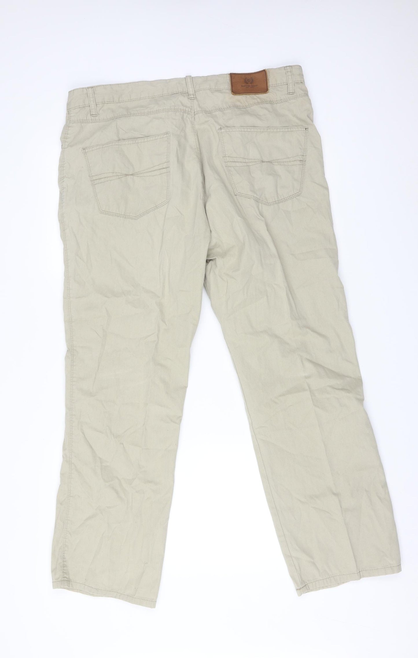 BOSTON CREW Mens Beige   Chino Trousers Size 38 L29 in