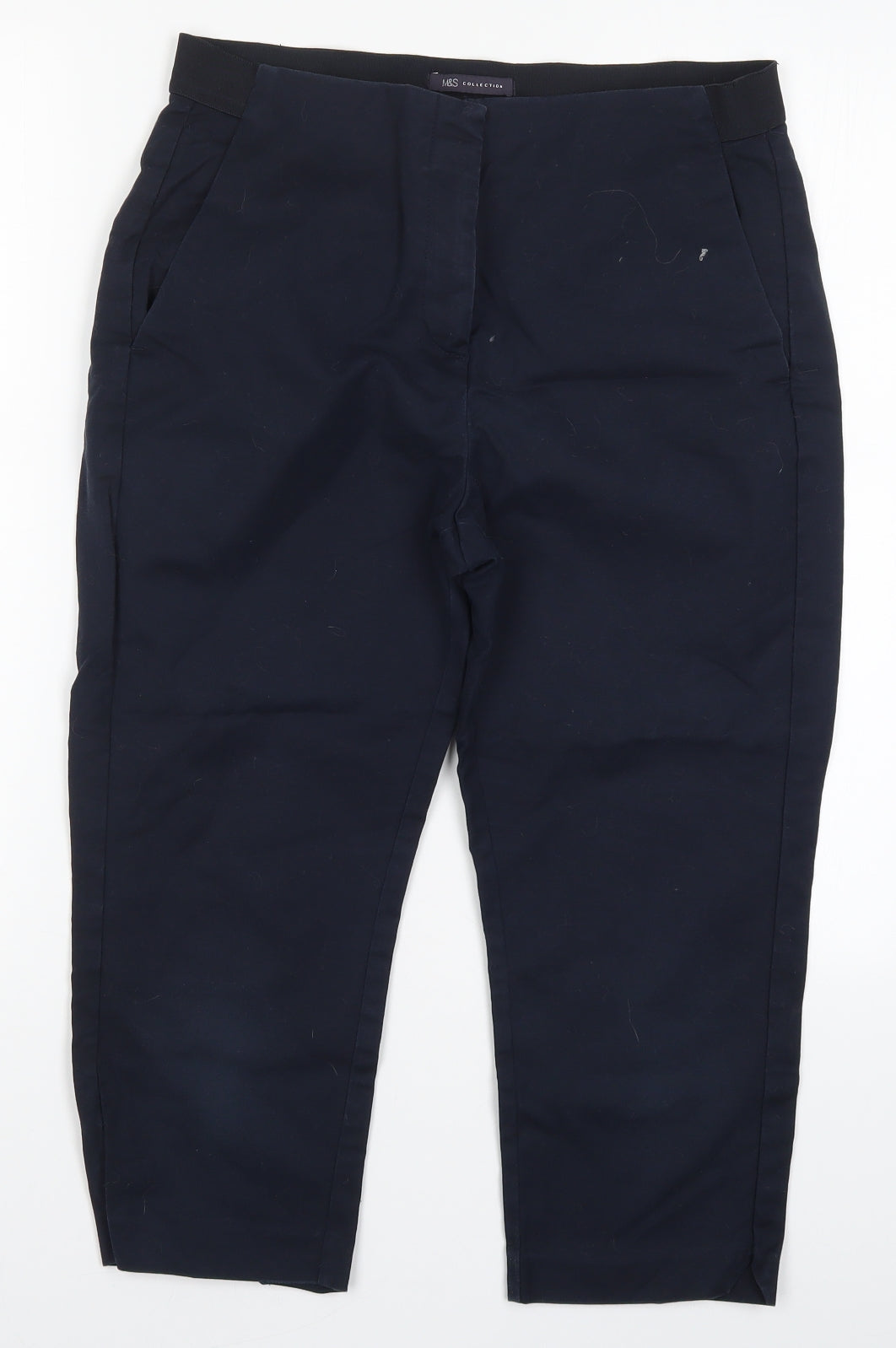 Marks and Spencer Womens Blue   Cropped Trousers Size 12 L20 in