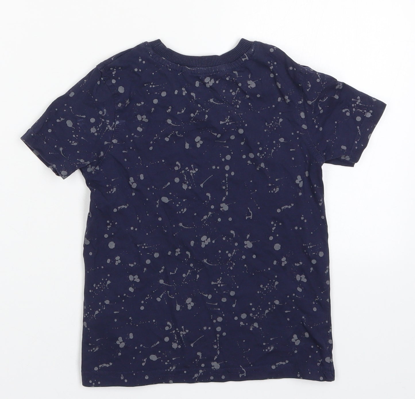 George Boys Blue   Basic T-Shirt Size 3-4 Years  - Splatter Print