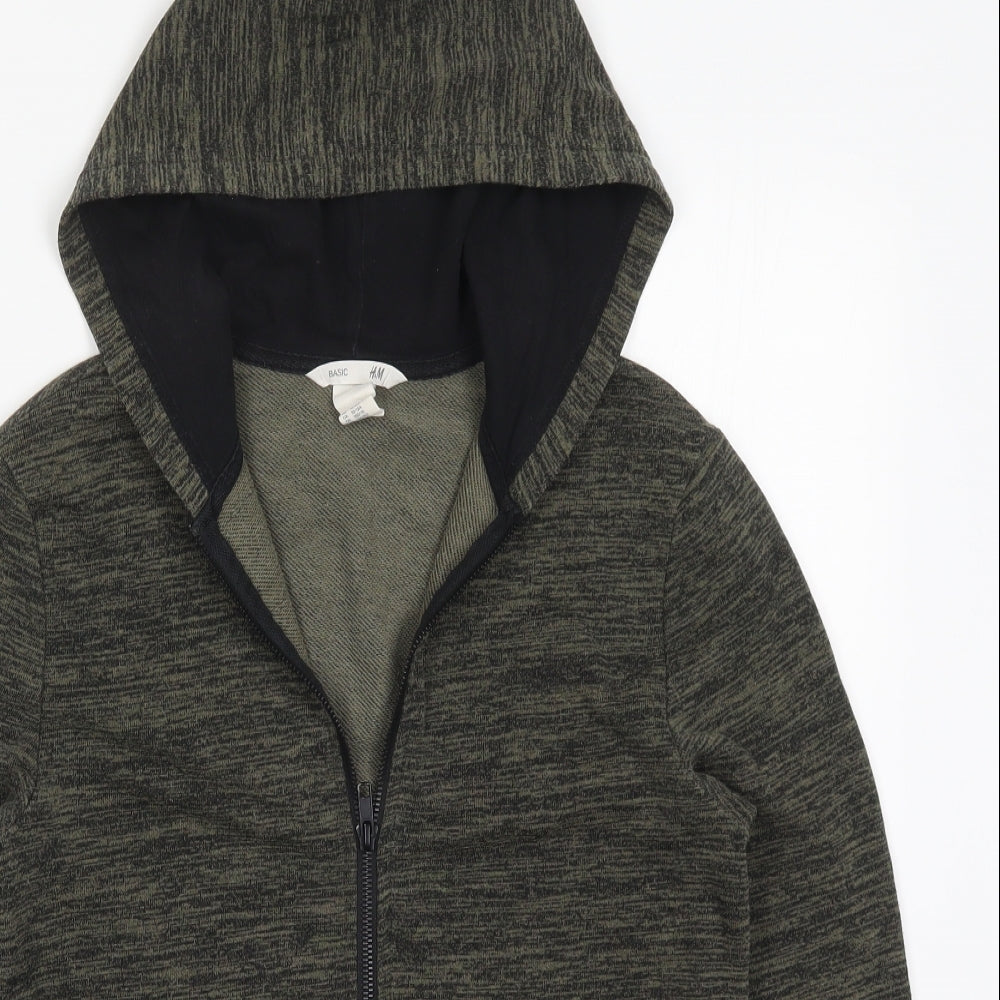 H&M Boys Green   Full Zip Hoodie Size 11-12 Years