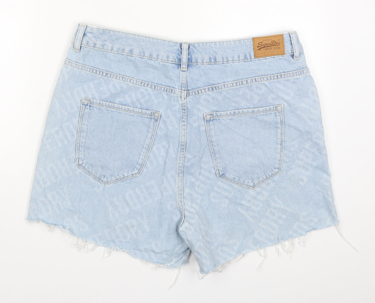 Superdry Womens Blue  Denim Hot Pants Shorts Size 34 in