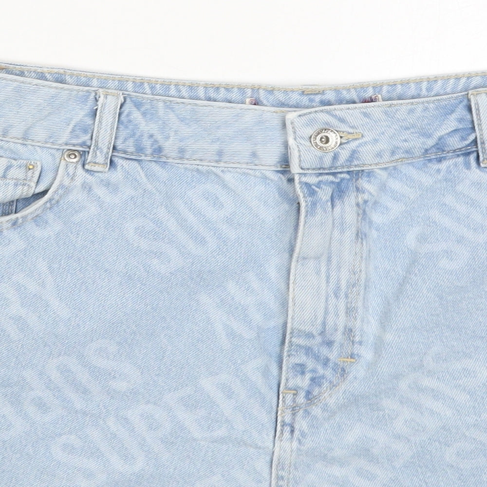 Superdry Womens Blue  Denim Hot Pants Shorts Size 34 in