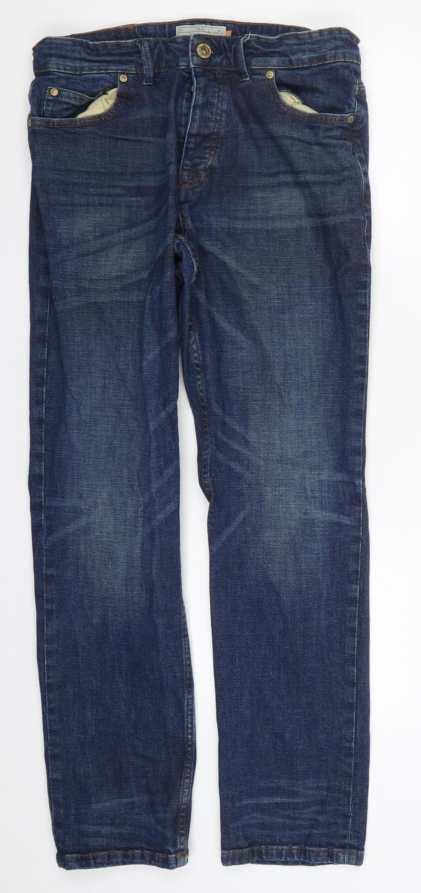 NEXT Mens Blue  Denim Straight Jeans Size 32 L31 in