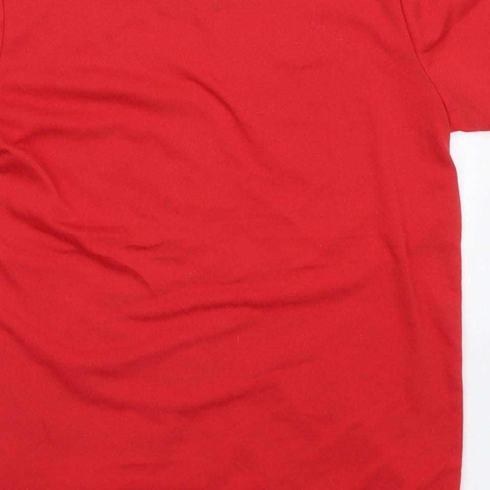 Pep&Co Girls Red   Basic T-Shirt Size 7-8 Years  - Christmas Tree