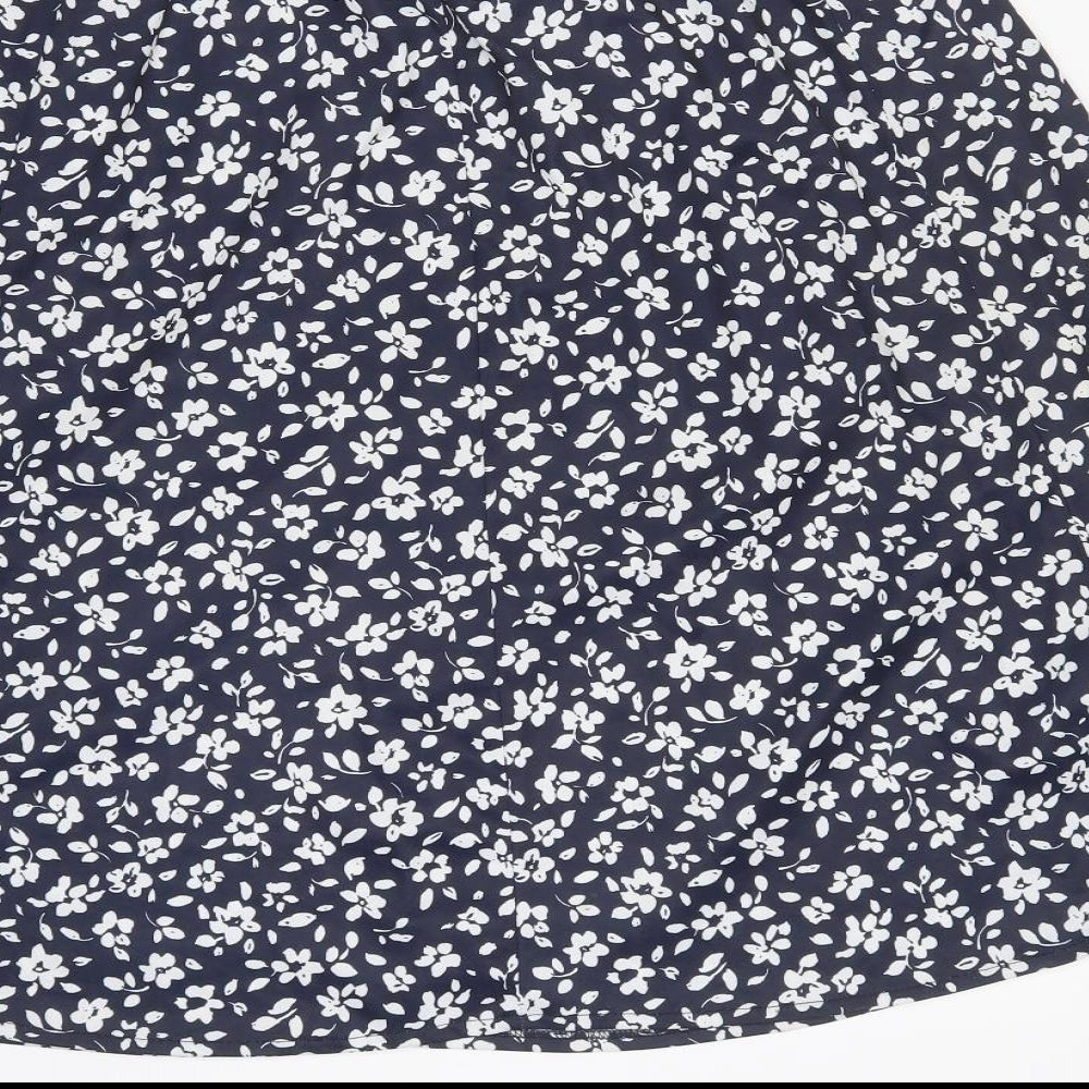 Sedagyl Womens Blue Floral  Skater Skirt Size 16