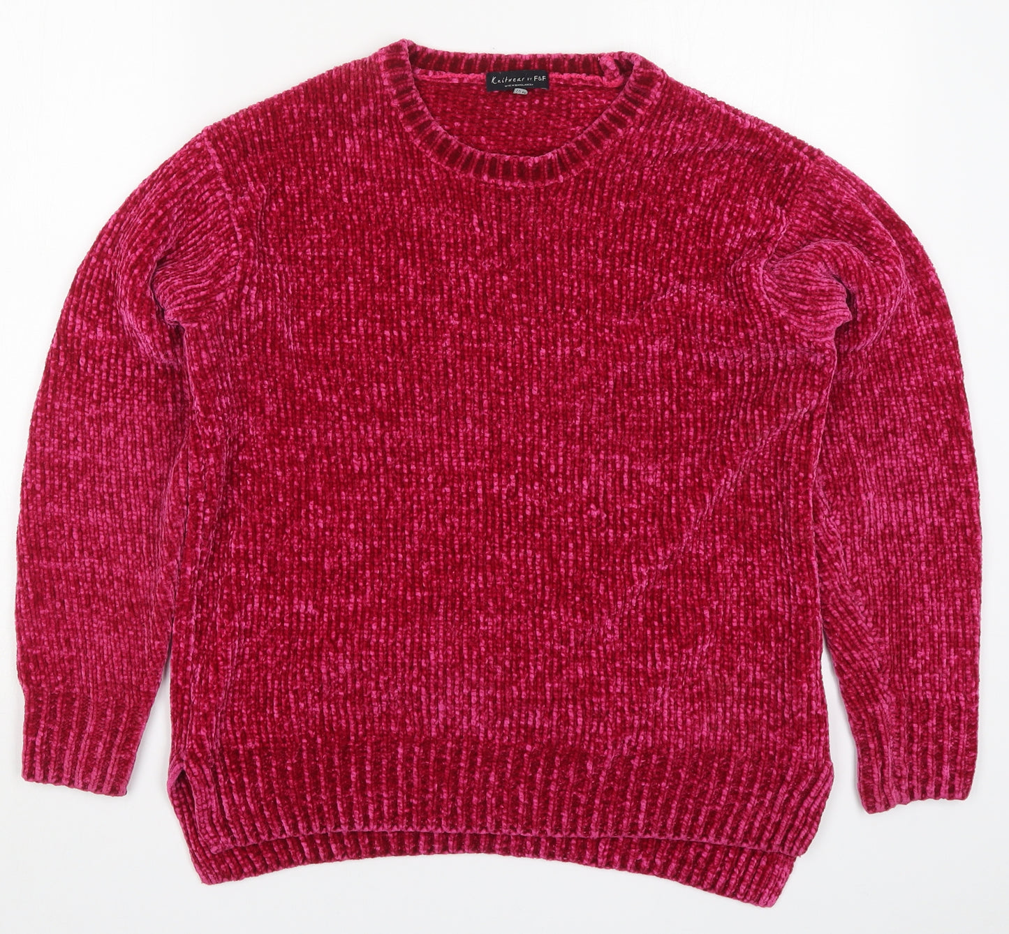 F&F Womens Pink  Knit Pullover Jumper Size 12