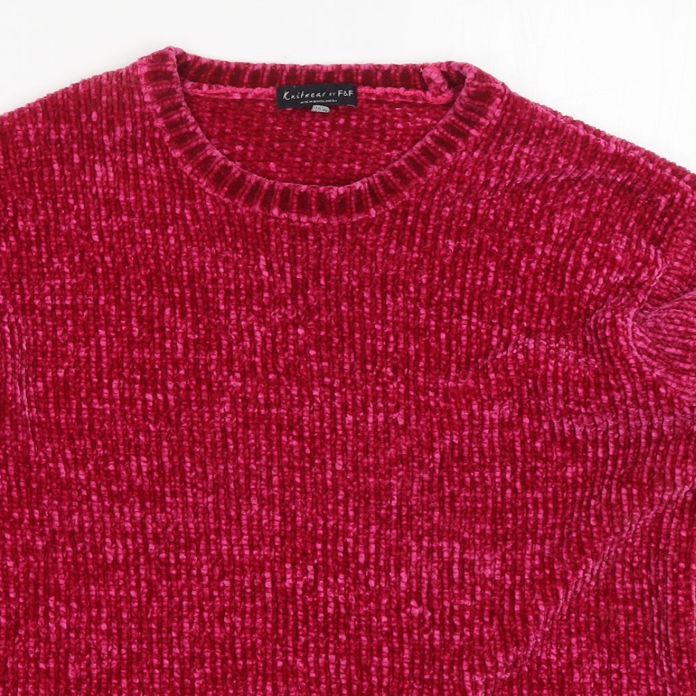 F&F Womens Pink  Knit Pullover Jumper Size 12