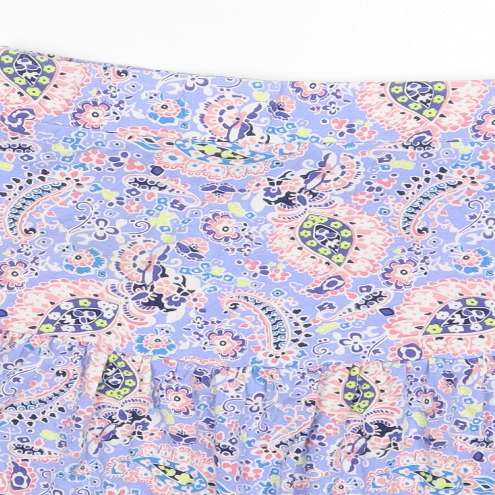 TU Womens Blue Paisley  Skater Skirt Size 12
