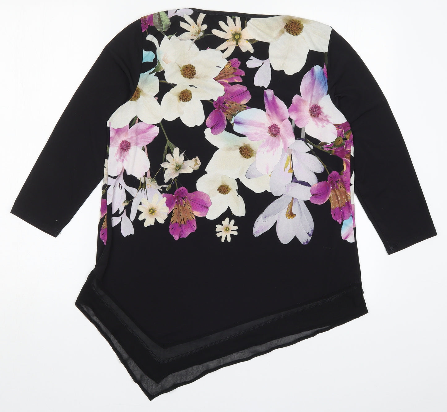 Roman Womens Multicoloured Floral  Basic T-Shirt Size 12