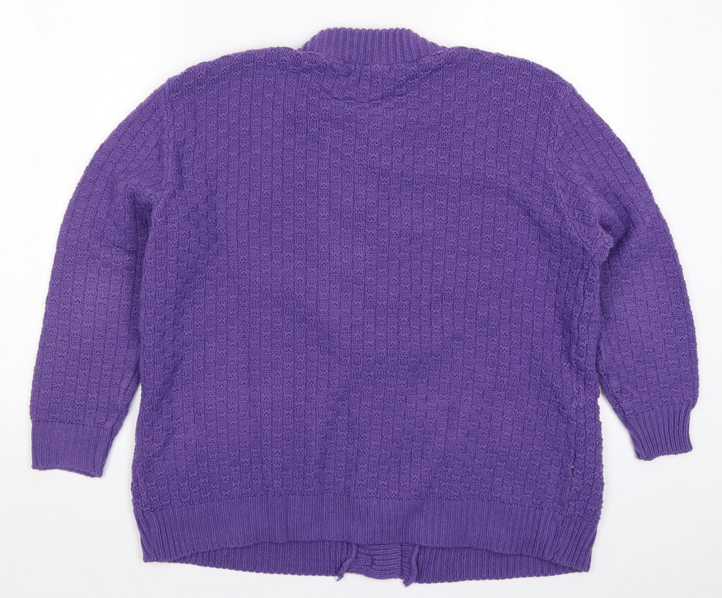 Lady Ice Womens Purple  Knit Cardigan Jumper Size L
