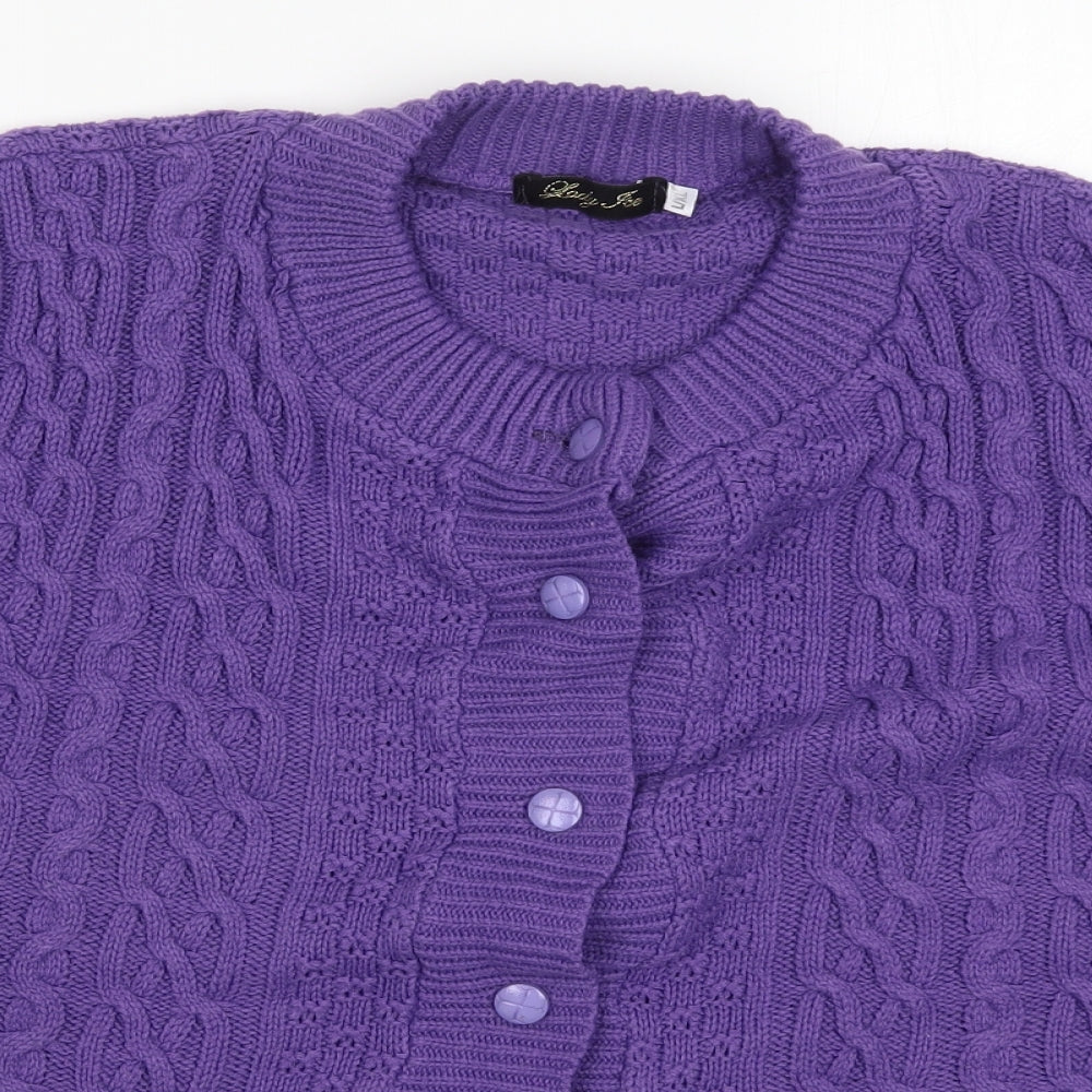 Lady Ice Womens Purple  Knit Cardigan Jumper Size L