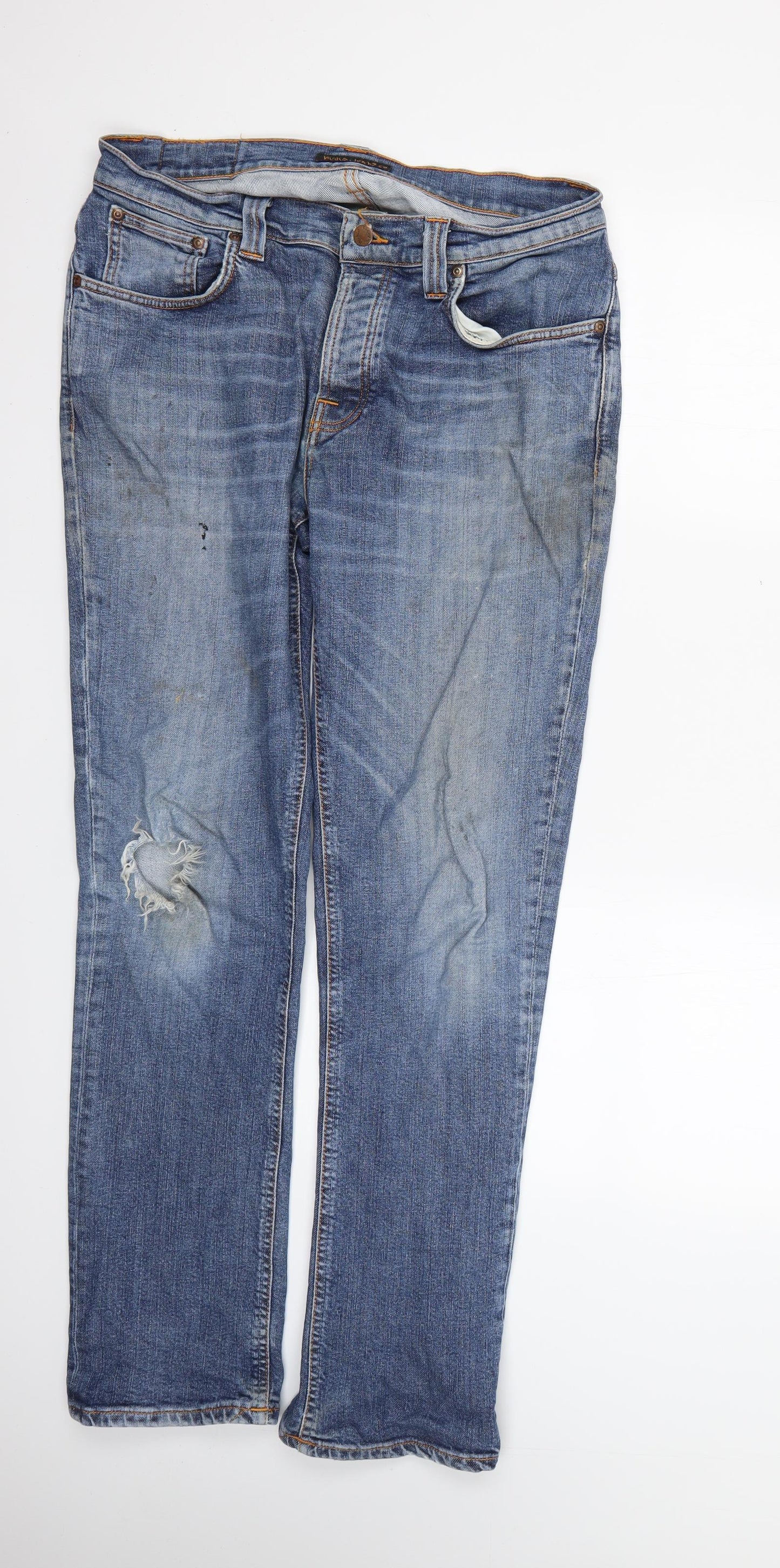 Nudie Mens Black   Straight Jeans Size 34 L30 in