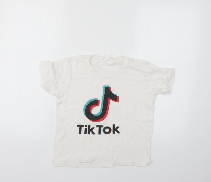 casual classics Girls White   Basic T-Shirt Size 7-8 Years