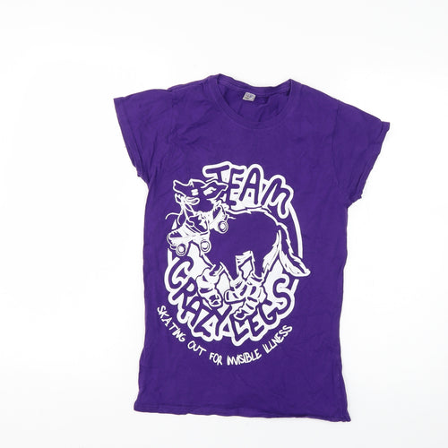Gildan Womens Purple   Basic T-Shirt Size S