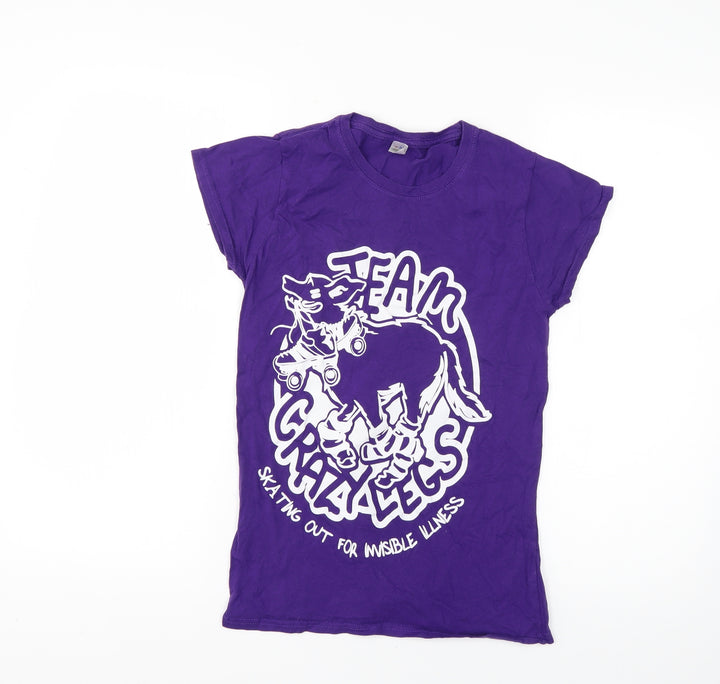 Gildan Womens Purple   Basic T-Shirt Size S