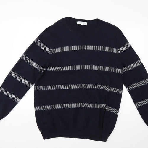 nigel hall Mens Blue Striped  Pullover Jumper Size XL
