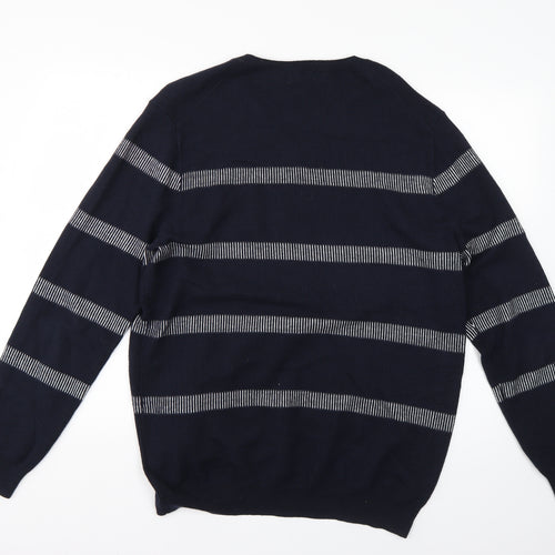 nigel hall Mens Blue Striped  Pullover Jumper Size XL