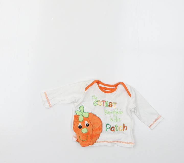 George Baby White Geometric  Basic T-Shirt Size 0-3 Months