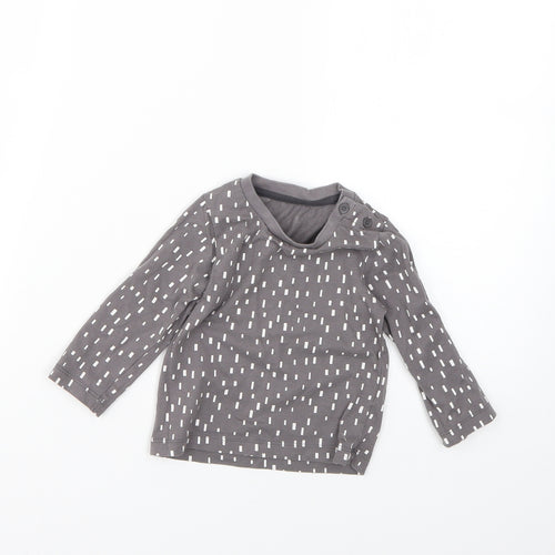 Matalan Baby Grey Geometric  Basic T-Shirt Size 9-12 Months