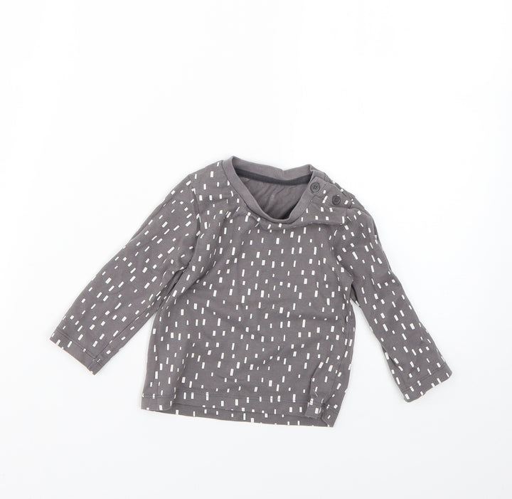 Matalan Baby Grey Geometric Basic T-Shirt Size 9-12 Months