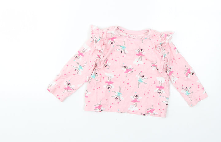 Matalan Baby Pink Floral Basic T-Shirt Size 12 Months