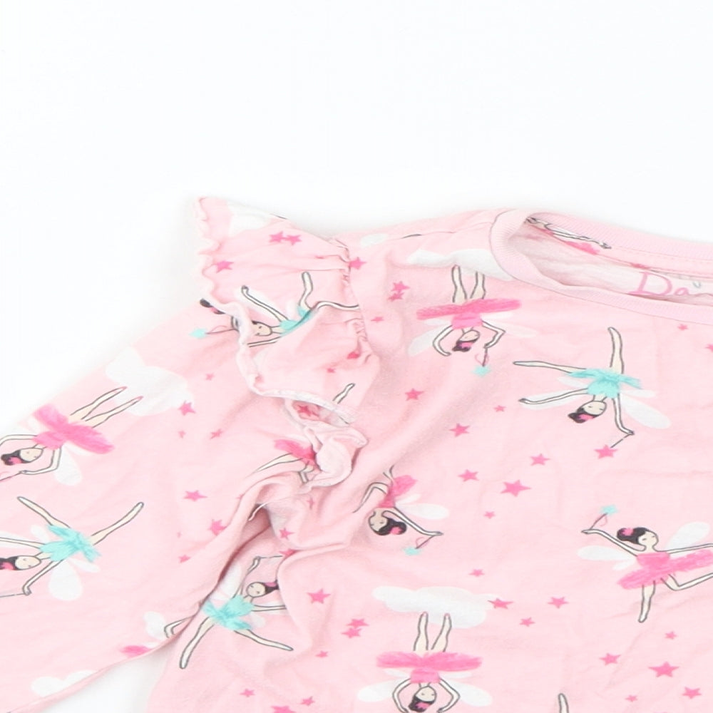 Matalan Baby Pink Floral  Basic T-Shirt Size 12 Months